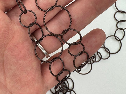 18mm Antique Copper Twist Circle Chain
