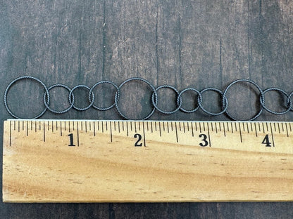18mm Oxidized Silver Twist Circle Chain
