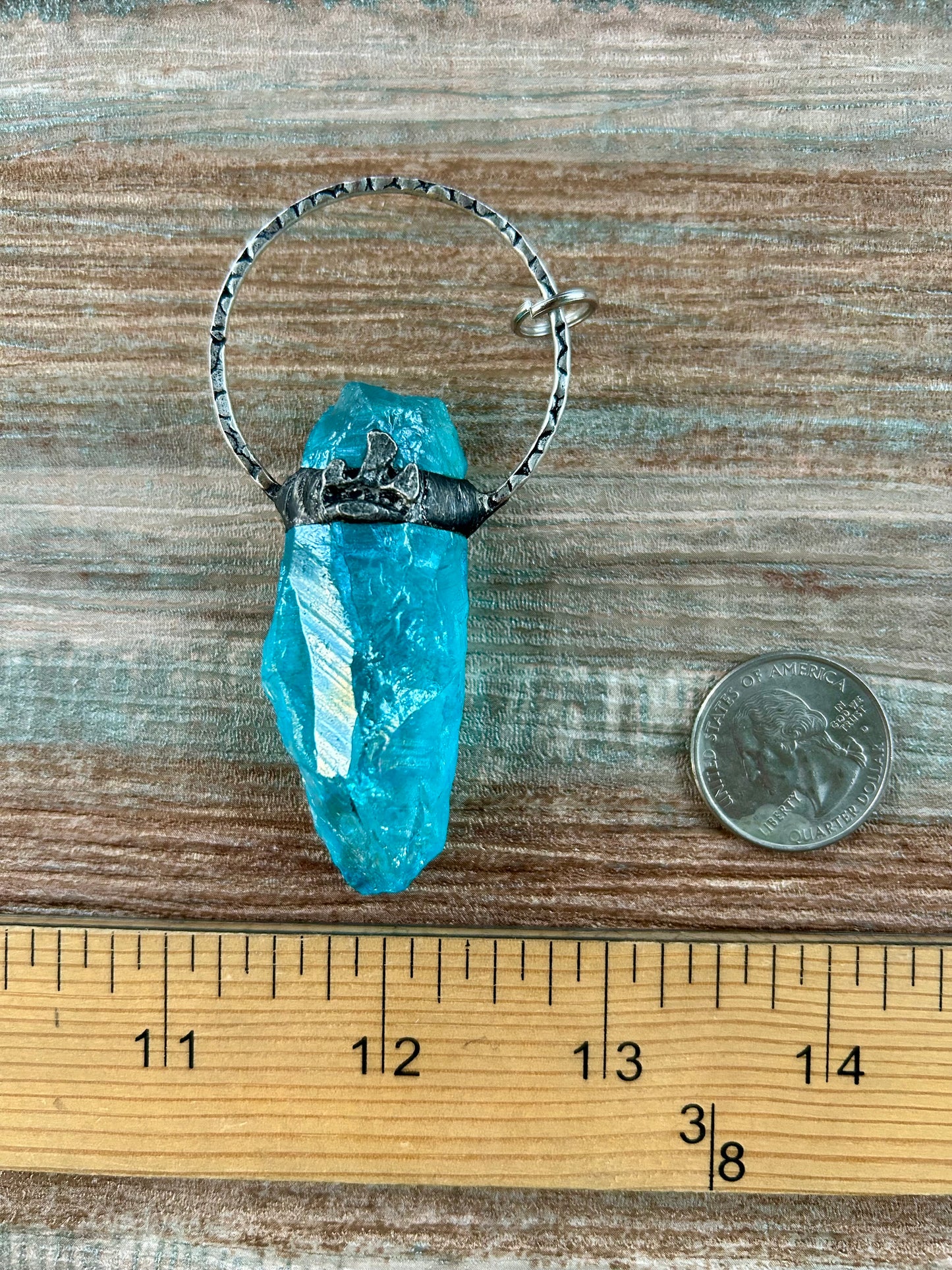 Aura Quartz with Large Soldered Ring