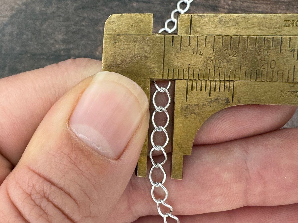 4mm Matte Silver Curb Chain