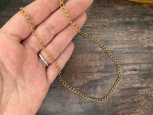 4mm 22k Gold Matte Plated Curb Chain
