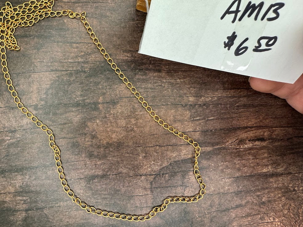 4mm 22k Gold Matte Plated Curb Chain