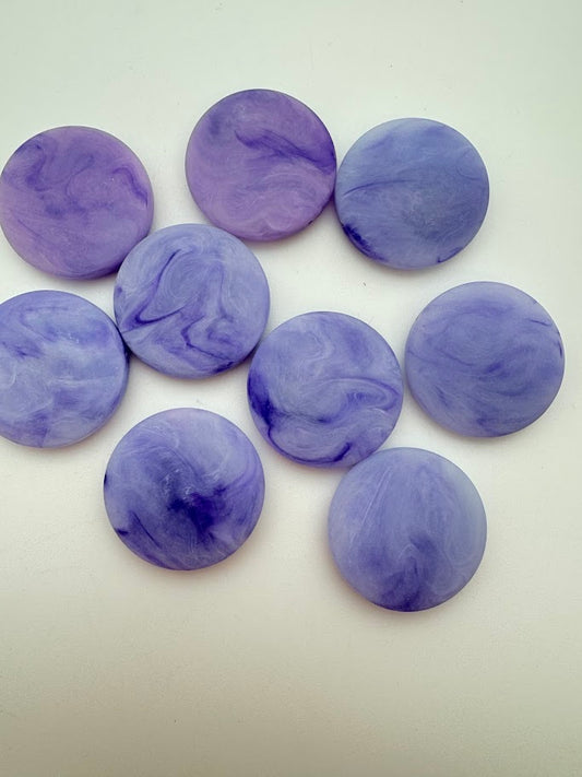 Lentil 30mm Purple Tie-die Marble Matte