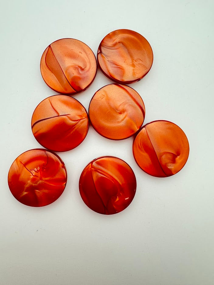 Lentil 30mm Carnelian Pearl