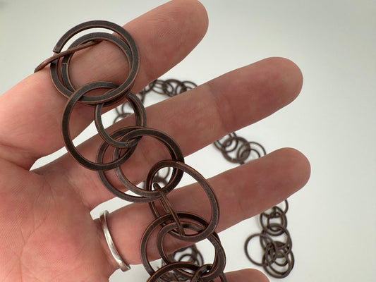 24mm Antique Copper Multi Circle Chain