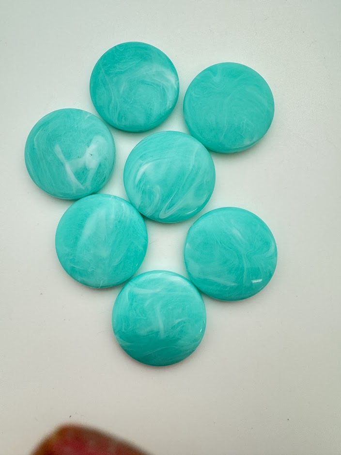 Lentil 30mm Lt Teal Marble