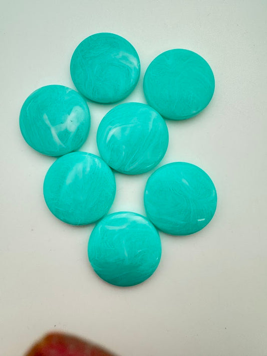 Lentil 30mm Lt Teal Marble