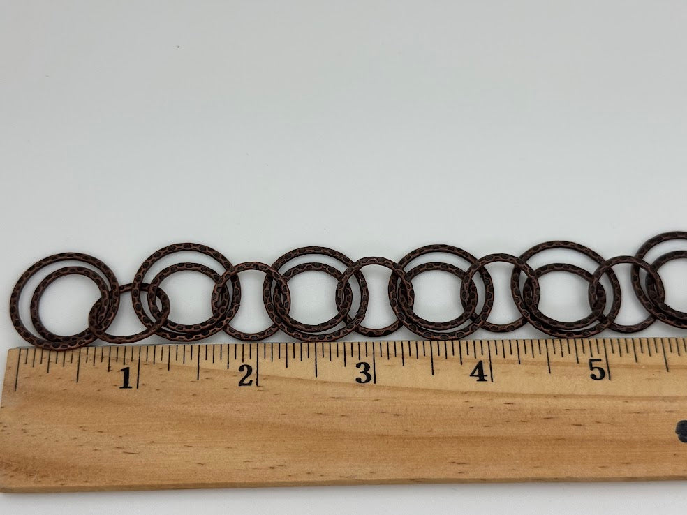 24mm Hammered Copper Multi Circle Chain
