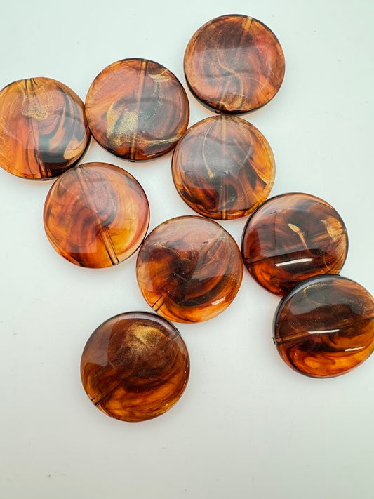 Lentil 30mm Tortoise with Gold