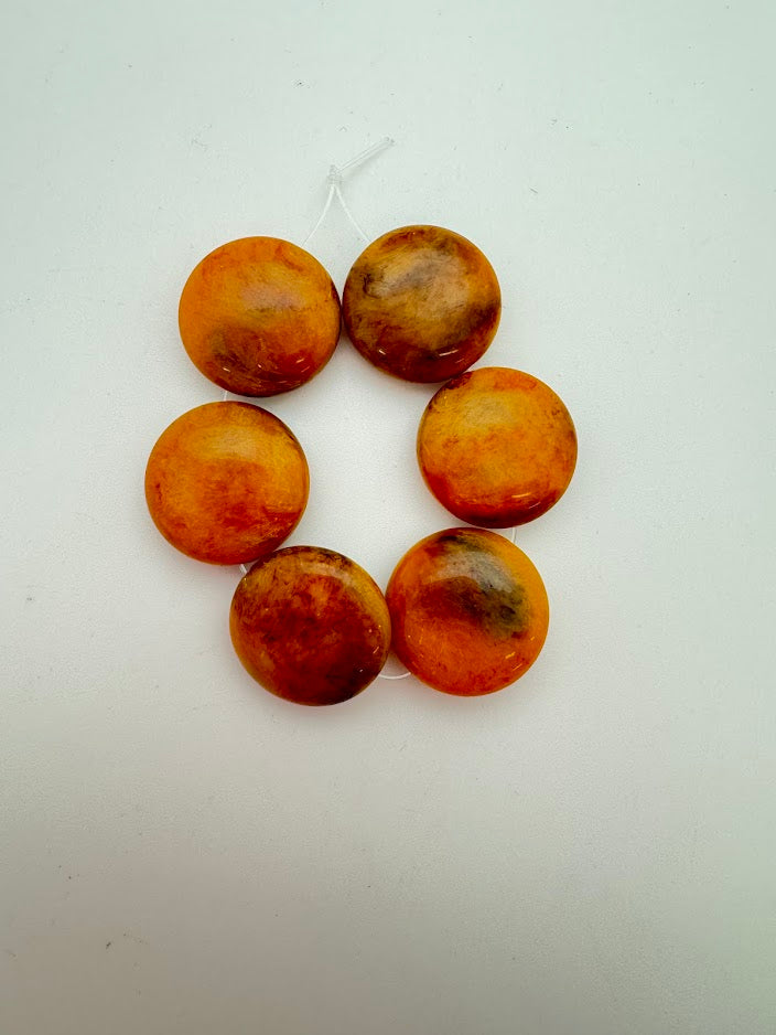 Lentil 20mm Petrified Marble