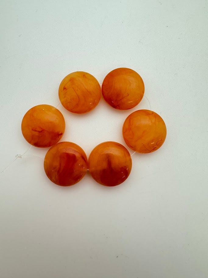 Lentil 20mm Tangerine Marble