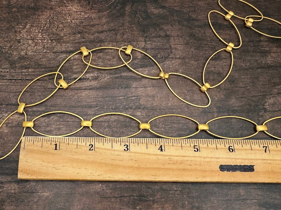 20mm Gold Matte Link & Connector Chain