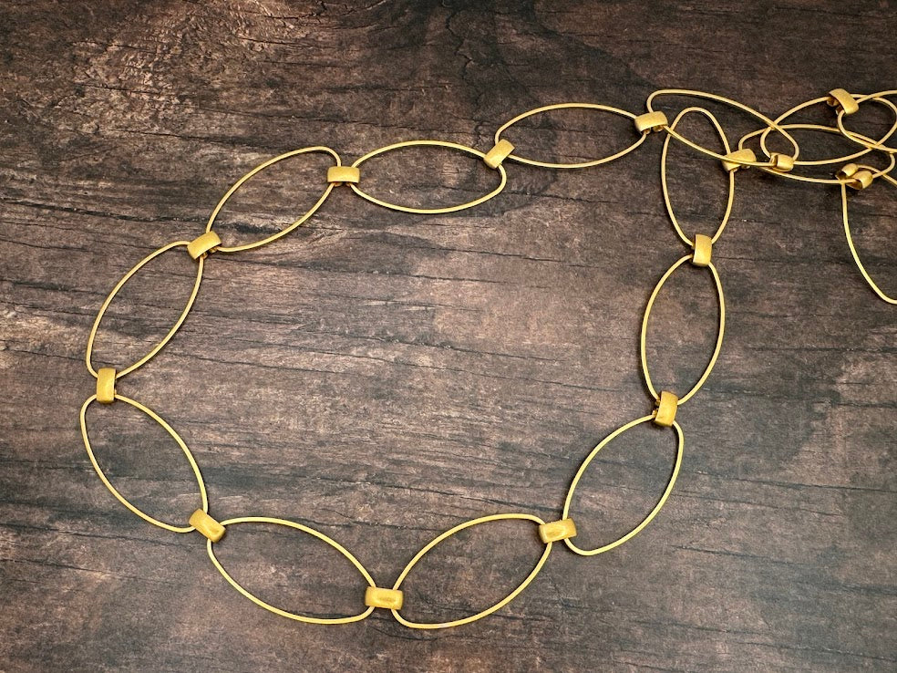20mm Gold Matte Link & Connector Chain