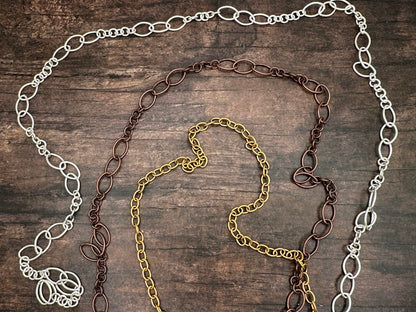 8mm Antique Copper Long and Short Chain