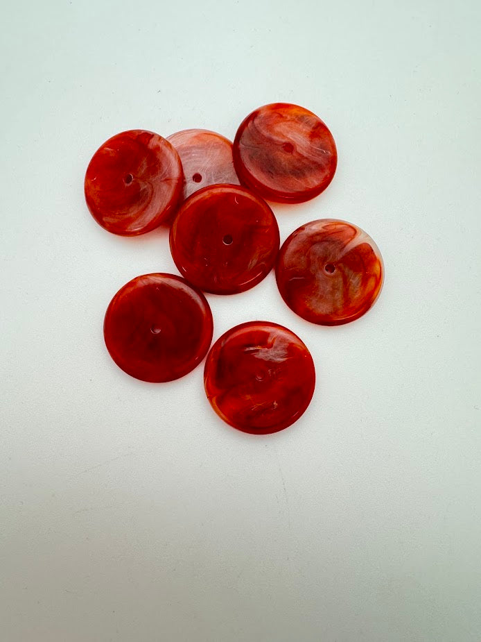 Rondelle 20mm Carnelian Marble