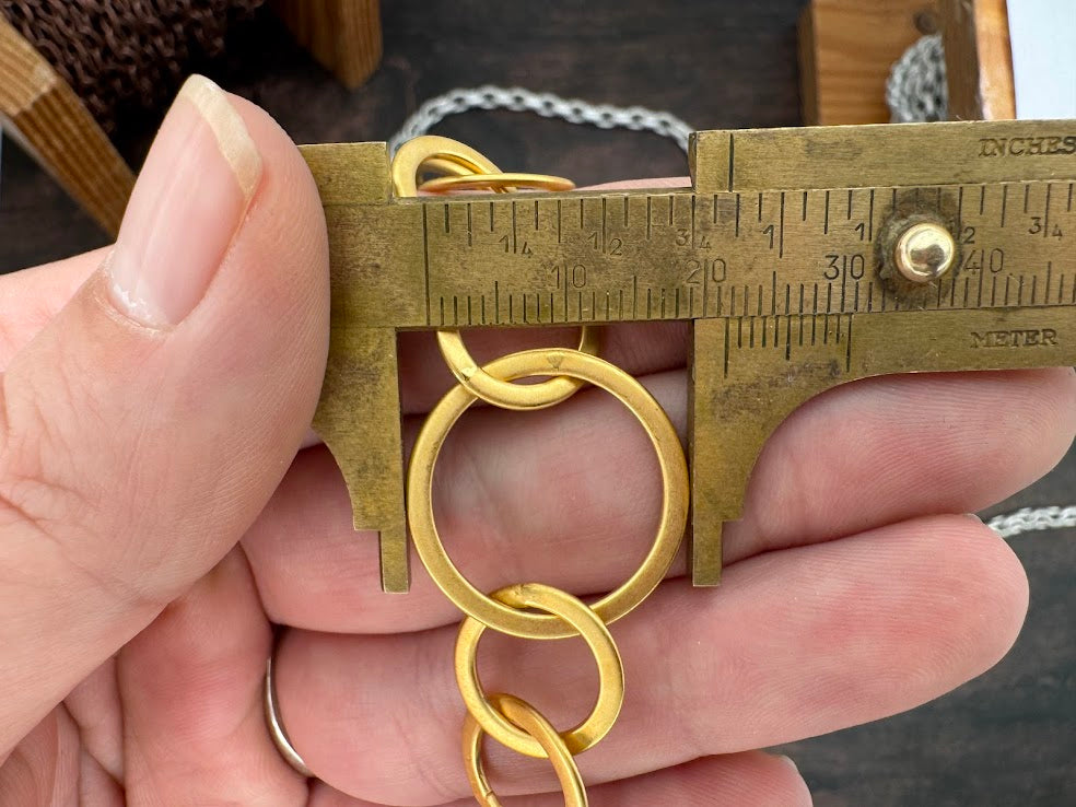 22mm Gold Matte Circle Chain