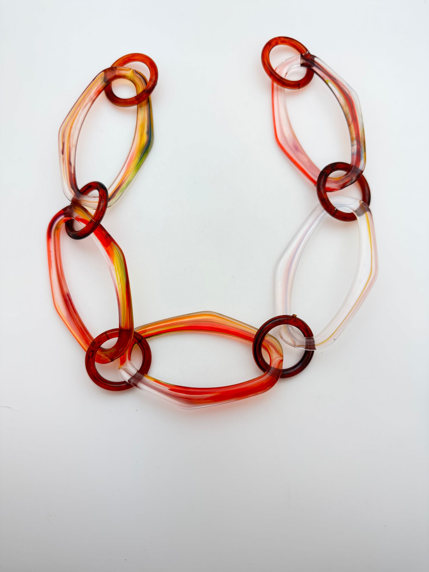 Resin Chain link 16"x42mm Watermelon Tortoise