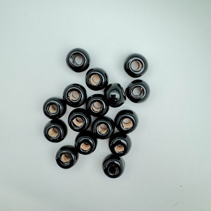 Kazuri Bead Large Hole Rondell - Black