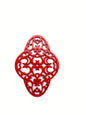 Filigree Quatrefoil 60x44mm Red