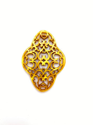 Filigree Quatrefoil 60x44mm Saffron