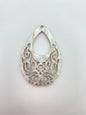 Filigree Tear Drop 2.75” Silver