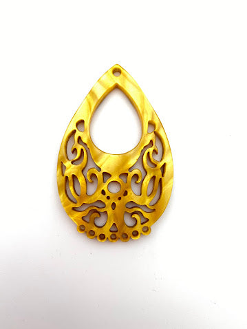 Filigree Tear Drop 2.75” Saffron