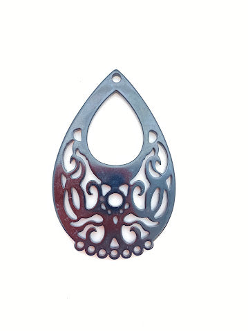 Filigree Tear Drop 2.75” Jet