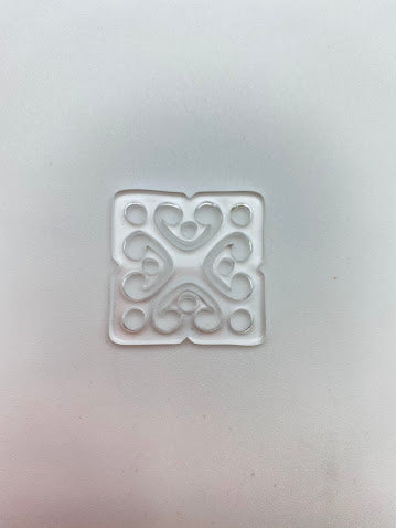 Filigree Square 33mm Clear