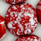 Kazuri Bead Pitapat - 21mm Lentil - Reds & Whites