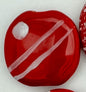 Kazuri Bead Pitapat - 21mm Lentil - Reds & Whites