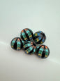 Carved Round 16mm Black with multi colored