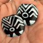 Kazuri Bead Pitapat - 21mm Lentil - Blacks & Whites