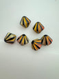 Carved Bi-cone 20mm Black with golds
