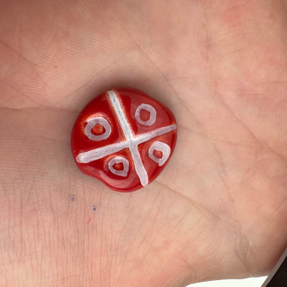Kazuri Bead Pitapat - 21mm Lentil - Multicolor Carved