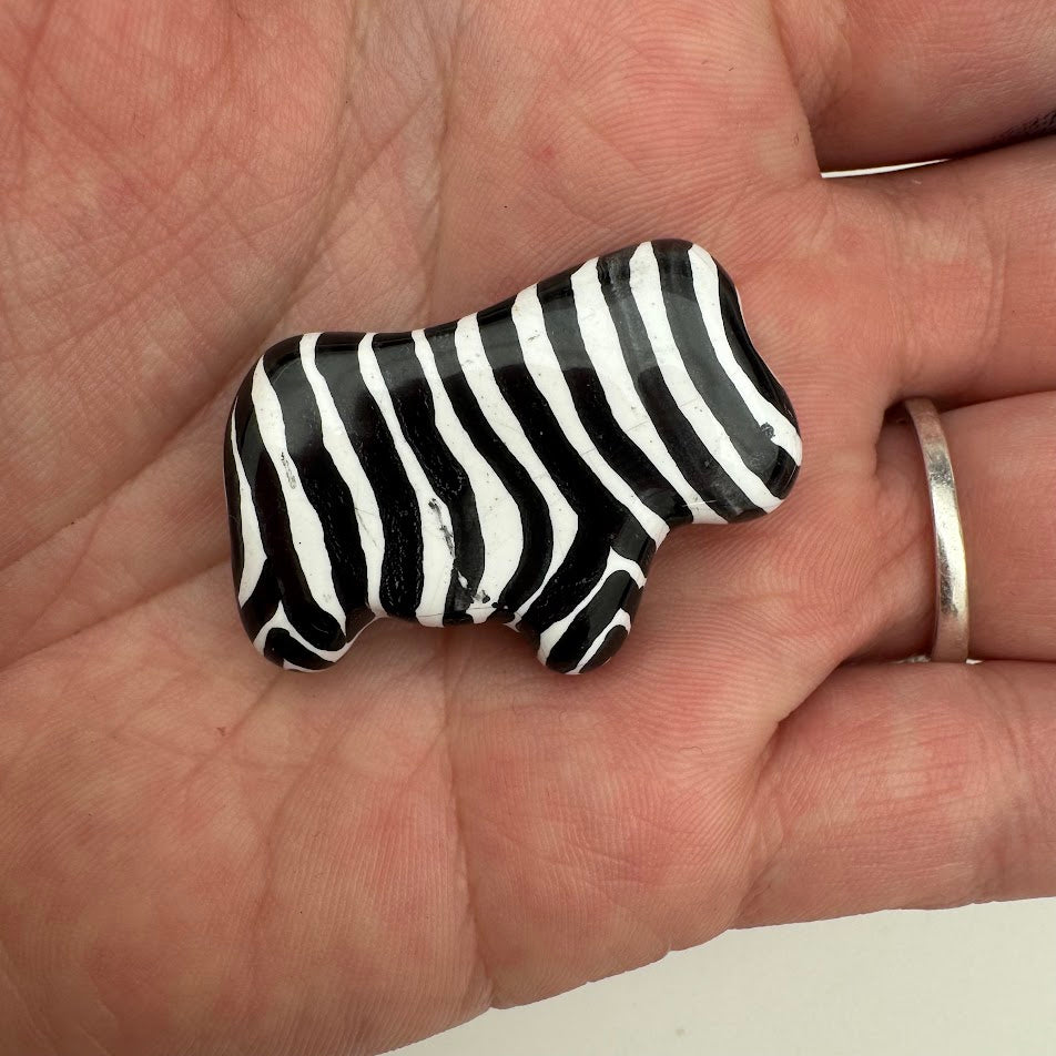 Kazuri Zebra Focal Bead 36mm