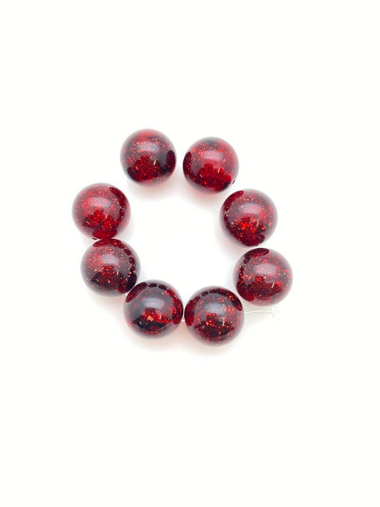 Round 16mm Ruby Glitter - RD-0060-A