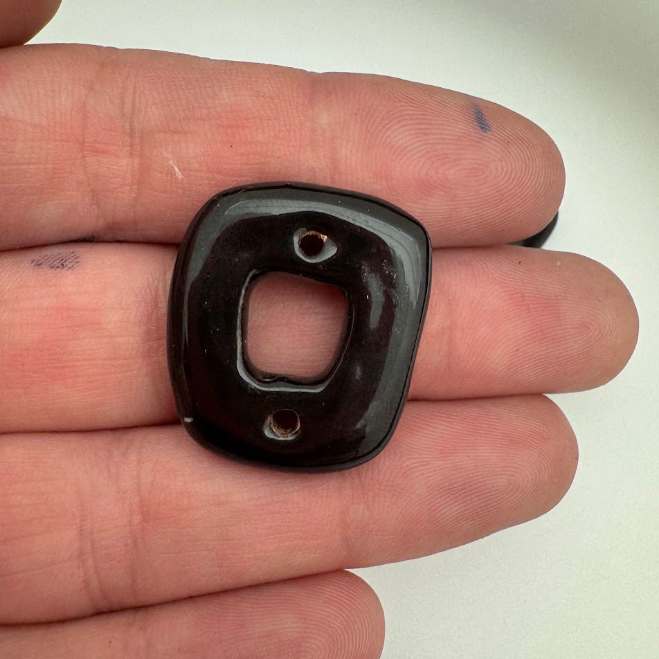 Kazuri Frame Bead - Black 25mm