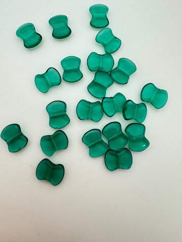 Vintage Glass Bow 10mm Teal