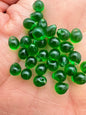 Vintage Glass Water Drops 6mm Emerald