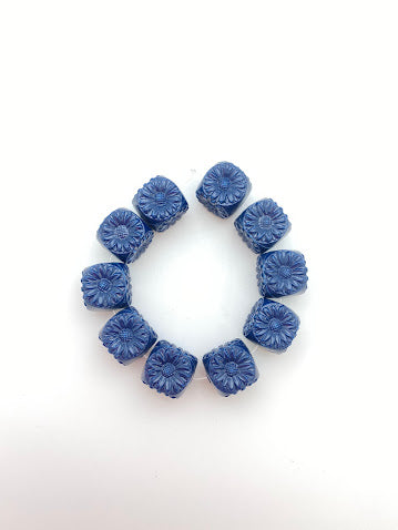 Flower Beads 15mm Navy - FL-0061-D