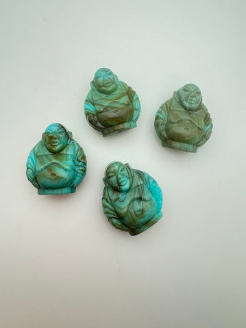 Fat Buddha 26x22mm Marbled Turquoise