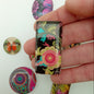 Glass Domino Cabochon Flower 48mm x 25mm