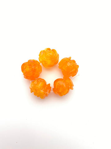 Flower Beads 20mm Tangerine Marble - FL-0059-A