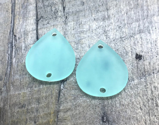 Large Frosted Sea Acrylic Earring Components - Jewelry Making Blanks - CB&CO