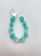 Vintage Glass Twist 14x12mm Two-tone Turquoise/clear - VBE-0188-D