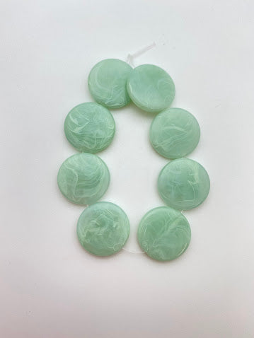 Flat Disk 20mm Sea foam Marble - FY-0133-D