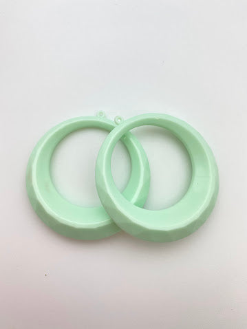Faceted Hoop Drop 50mm Mint