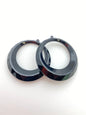 Faceted Hoop Drops 50mm Jet