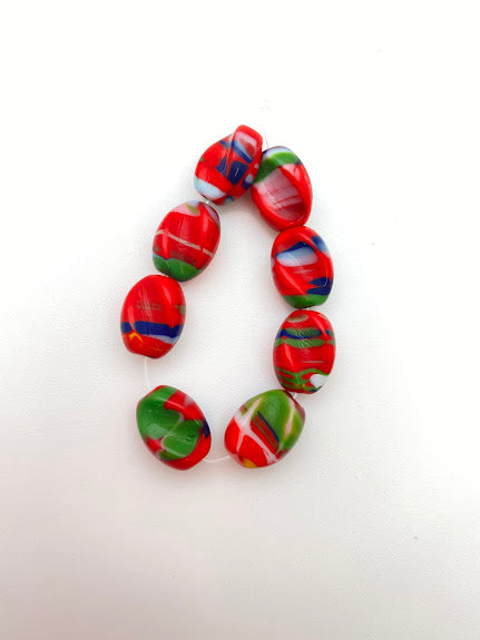 Vintage Glass Twist 14x10 Multi/red - VBE-0260-A