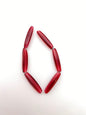 Vintage Glass Tube 22mm Cranberry - VBE-0277-A
